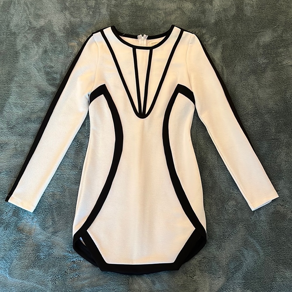 Necessary Clothing Size S White Dress with Black Stripes